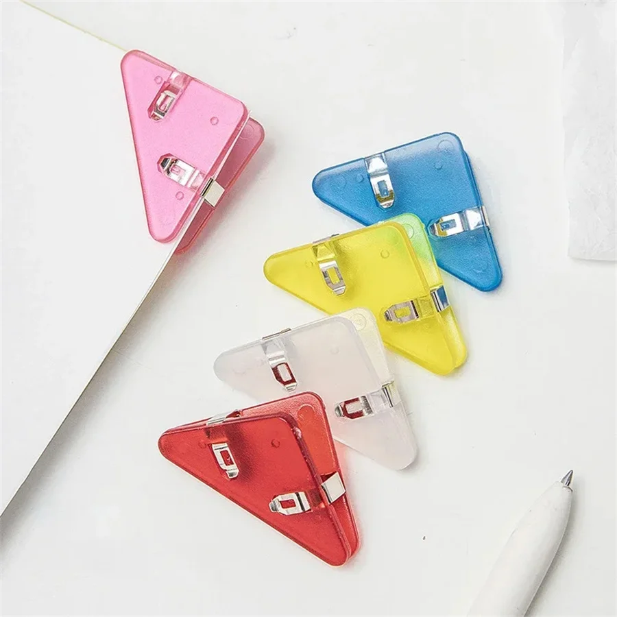 10pcs Multi Color Triangular Corner Clip Multifunctional Student Book Clip Paper Storage Tool Folder Office Desktop Storage Tool