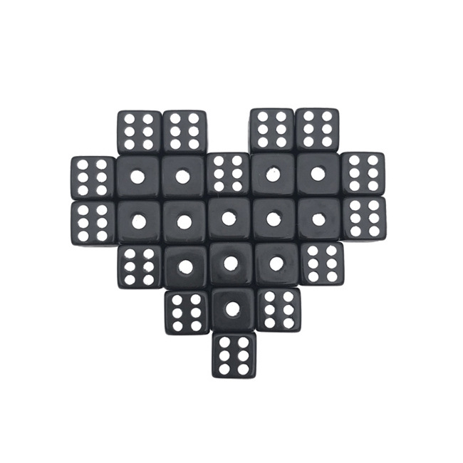 10 Piece 10mm Right angle round angle Point Dice Black white 6 Sided Dice DIY Game Accessory Decider Birthday Parties Cube