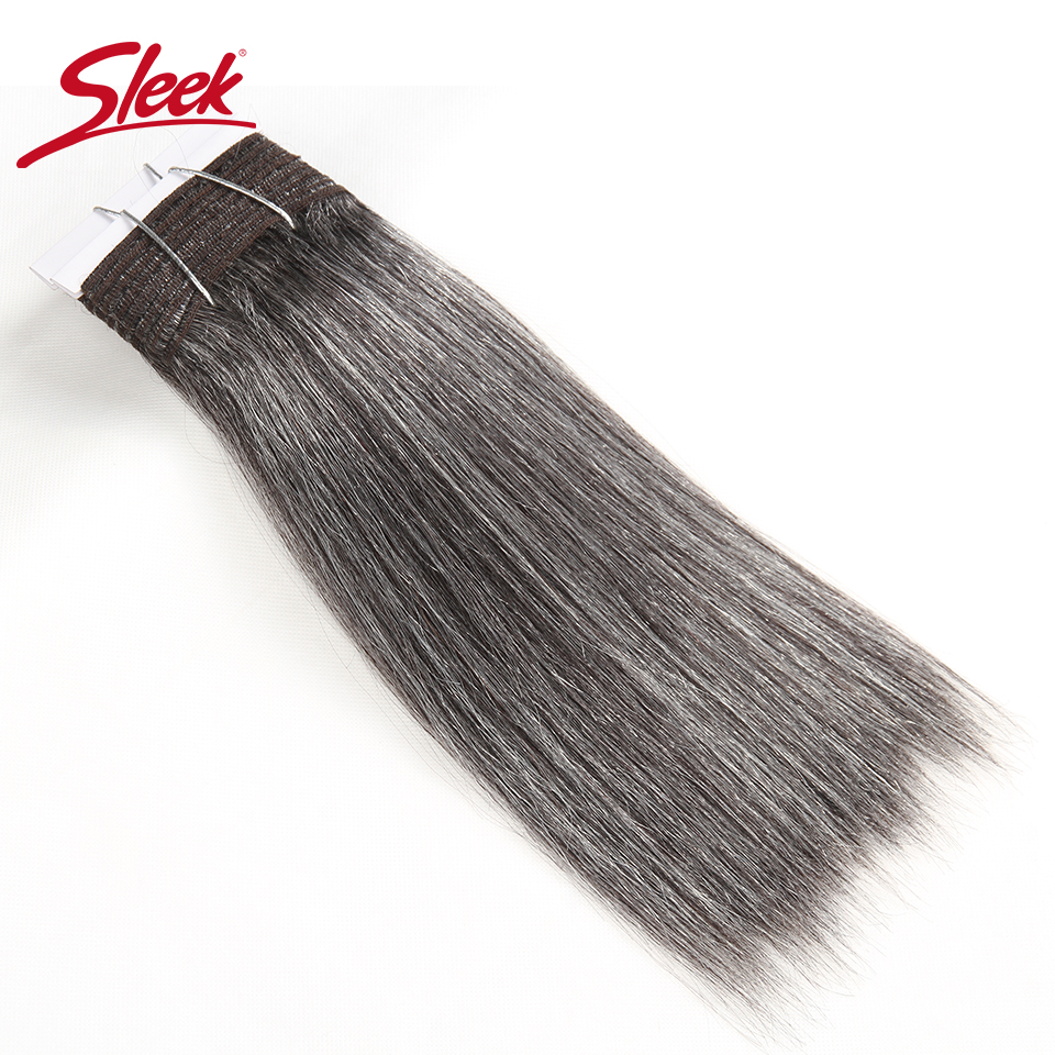 Gestroomlijnde Braziliaanse Yaki Steil Grijs Haar Bundels Gekleurd #44 #34 #280 51 # Voor Zwarte Natuur Remy Grijze Human Hair Extension