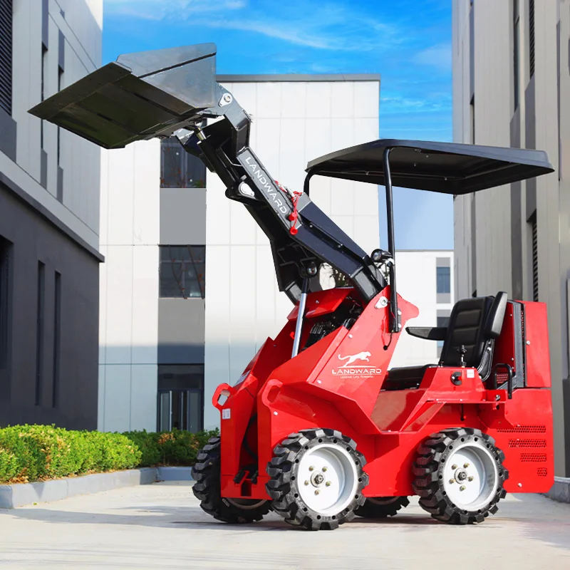 Euro 5 Home Wheel Skid Steer Loader High Quality Small 4WD Loading Transporter Diesel Power Crawler Mini Skid Loader Customized