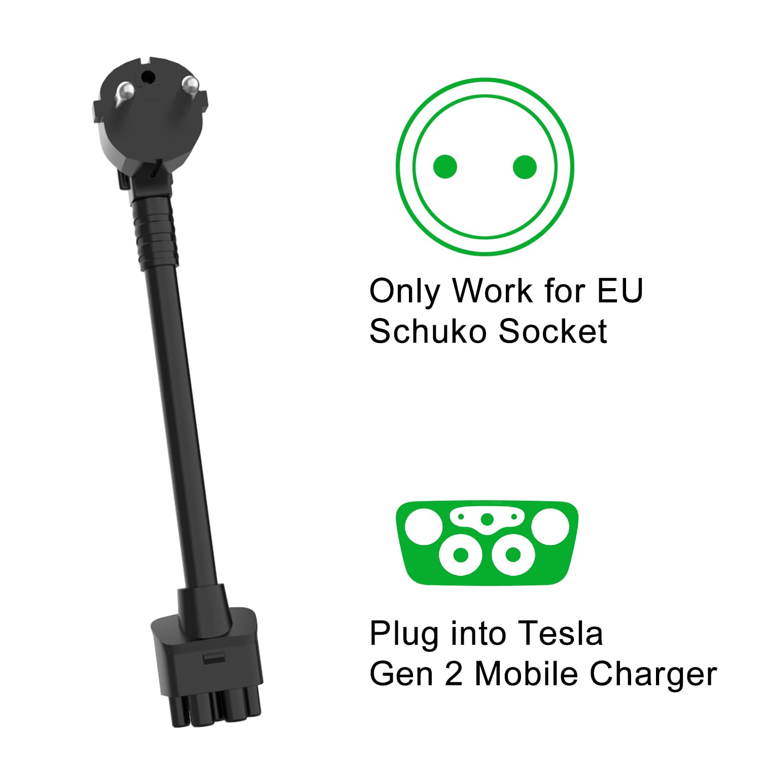 Адаптер LONLINK EU Schuko, адаптер 16 А для Tesla Gen 2 UMC, длина кабеля 30 см, совместимый с Tesla 3/S/X/Y