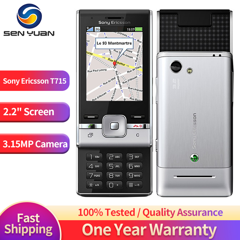 Sony Ericsson T715-teléfono móvil 3G, Original, desbloqueado, pantalla de 2,2 pulgadas, cámara de 3,15 MP, Bluetooth, Radio FM, Classic Slider