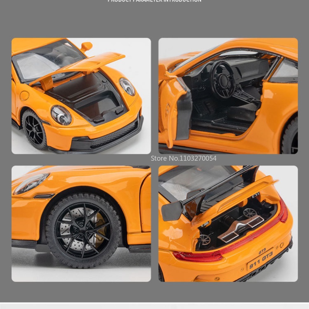 1/32 911 gt3 simulação liga modelo carro brinquedo diecast metal com som e luz carros esportivos brinquedos modelos crianças presentes coleção