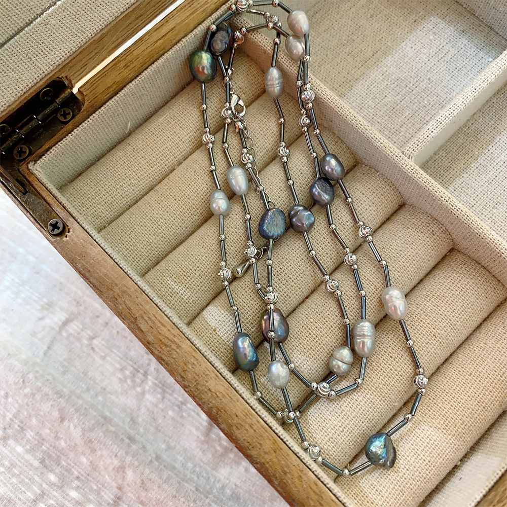 Colares glamorosos com pérolas para mulheres, acessórios de festa, presente para meninas, moda sênior