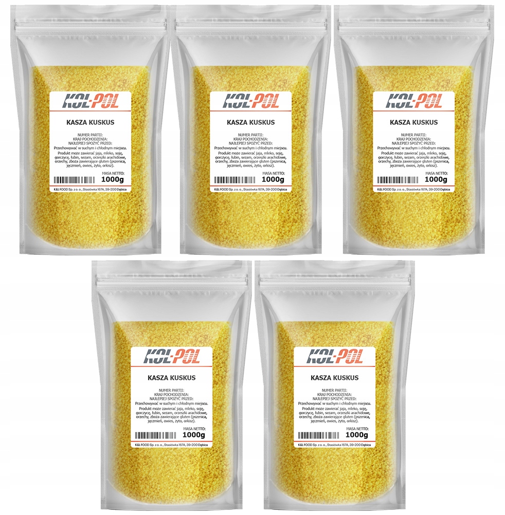 KASZA KUSKUS 5kg Naturalna z pszenicy durum zdrowa wysoka jakość Kol-Pol