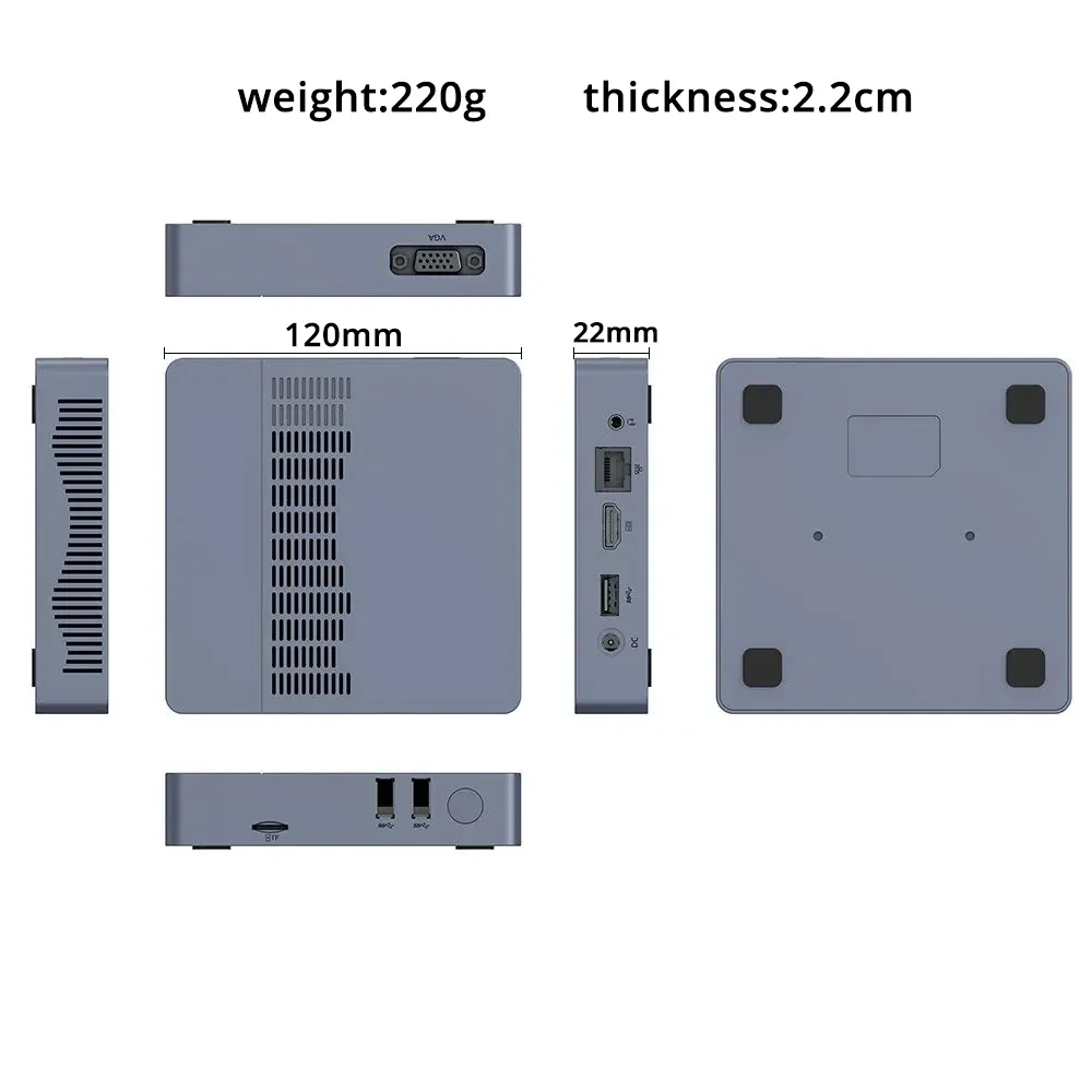 SOYO M2 Air Mini PC Intel Celeron N4000 CPU Window11 6GB RAM 128GB ROM Dual-Band WiFi VGA Mini Computer portatile BT4.2 miniPC