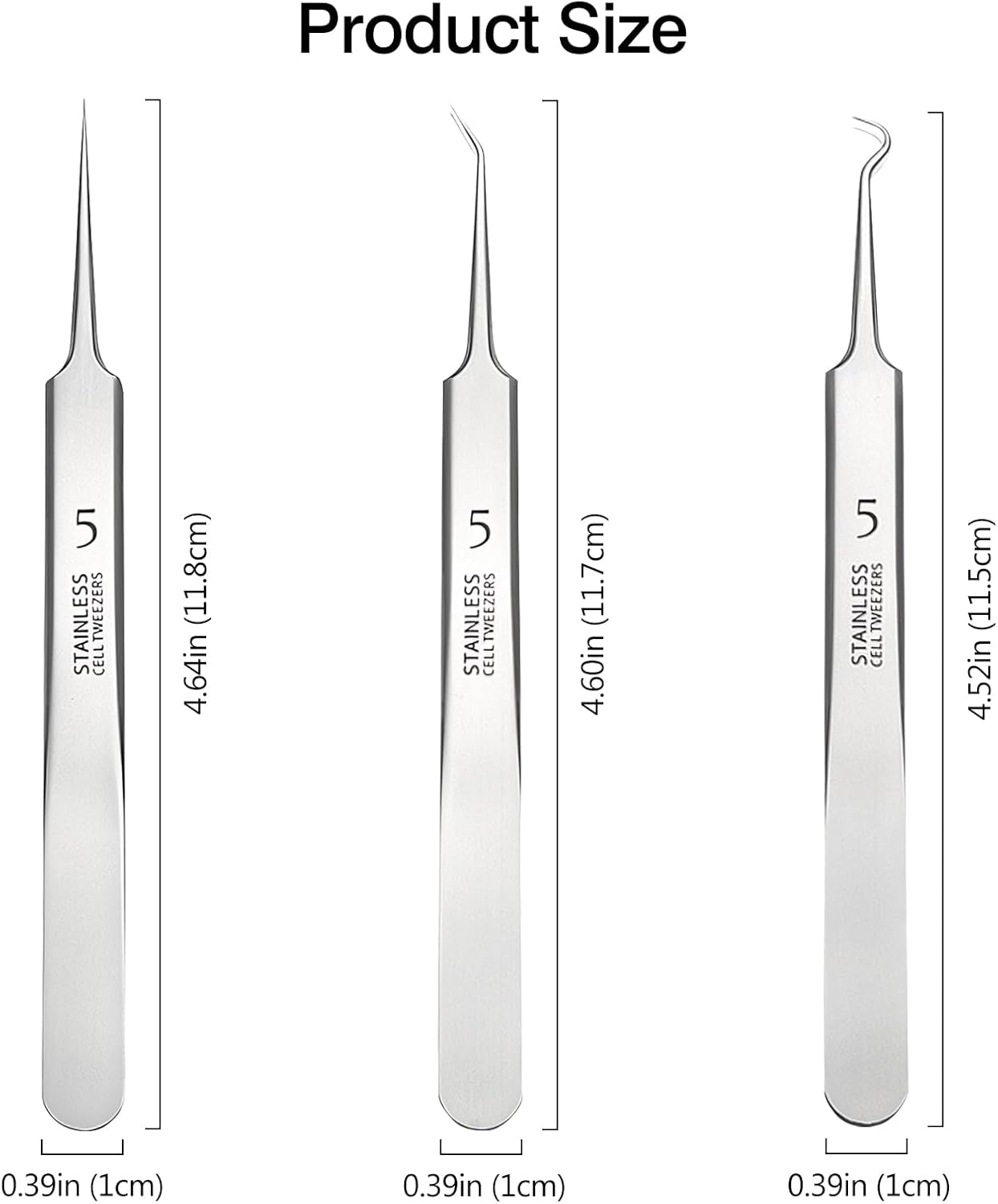 Alemán Ultrafino No. Pinzas con Clip para espinillas y espinillas, 5 celdas, salón de belleza, artefacto especial para raspar y cerrar, herramienta de aguja para acné