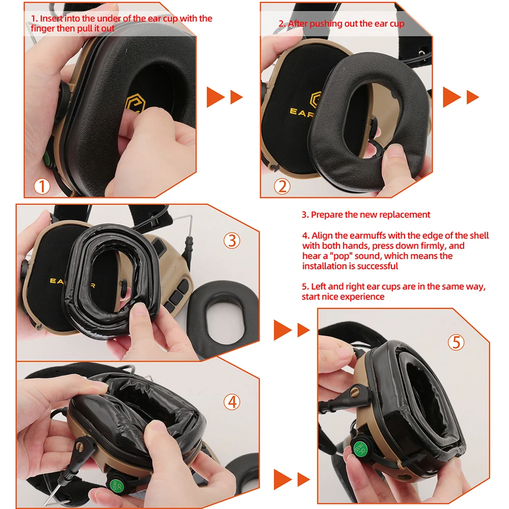 M31 Airsoft Tai Nghe EARMOR Gel Miếng Đệm Tai Nghe Cho EARMOR M31/M32 Chiến Thuật Tai Nghe Quân Sự Chống Ồn Ào Chụp Tai Nghe Chụp Tai phụ Kiện