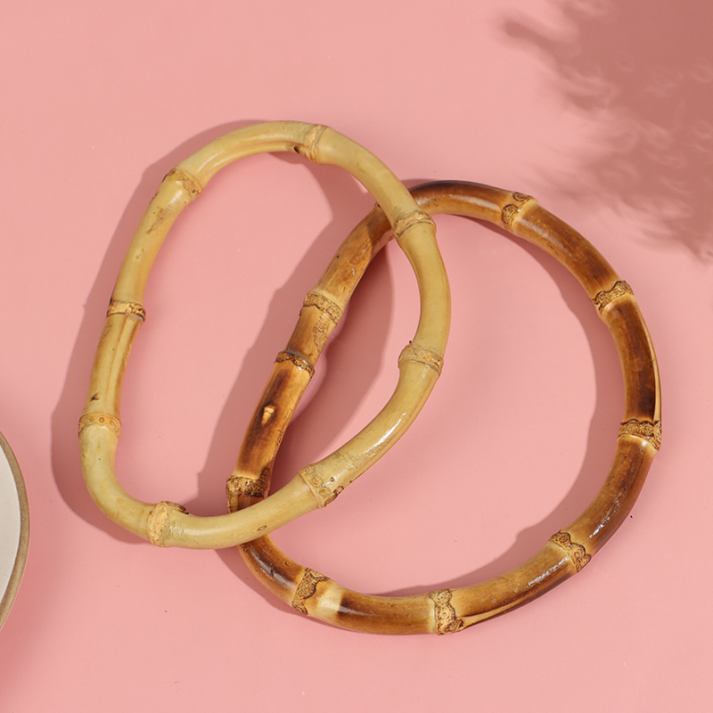 Bolsa de bambú Vintage para mujer, asas de madera de repuesto, accesorios de bricolaje, bolsos de mano, 1 unidad