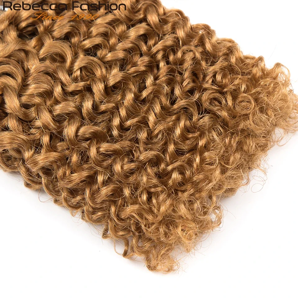 Pacotes de cabelo encaracolado curto com fechamento remy tecer cabelo humano 5 pacotes com fechamento 6 pçs duplo desenhado # 33 P4/27 P1B/30 QVR Cabelo
