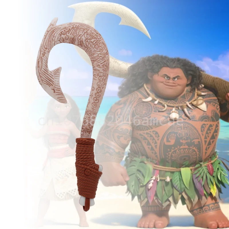 Ocean Adventure-cuchillo con anzuelo de pez Moana de dibujos animados, arma Maui de Cosplay con luz, accesorio de juego de rol para niños, juguete para chico, regalo de Navidad