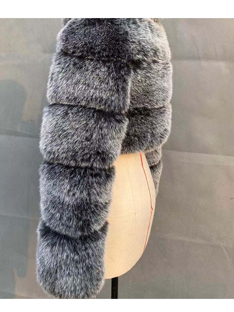 Zadorin Nieuwe Mode Vrouwen Crop Top Faux Vos Bontjas Winter Dikke Pluizige Lange Mouw Korte Stijl Slim Harige Bont jas Jassen