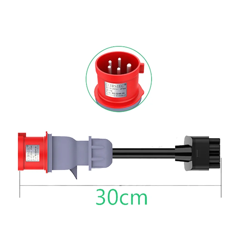 5-контактный адаптер CEE X-T для зарядного устройства Tesla Model S 3 X Y Gen 2 Ev, универсальный мобильный разъем 32A, красный адаптер