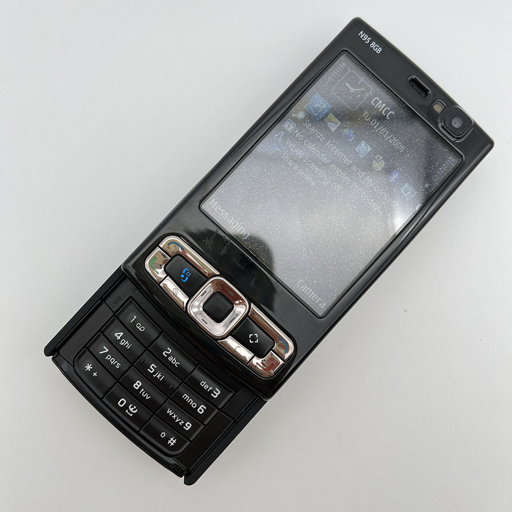 Original Unlocked N95 8GB 5MP WIFI Bluetooth FM radio Mobile Phone Russian Arabic Hebrew Keyboard Made in Finland