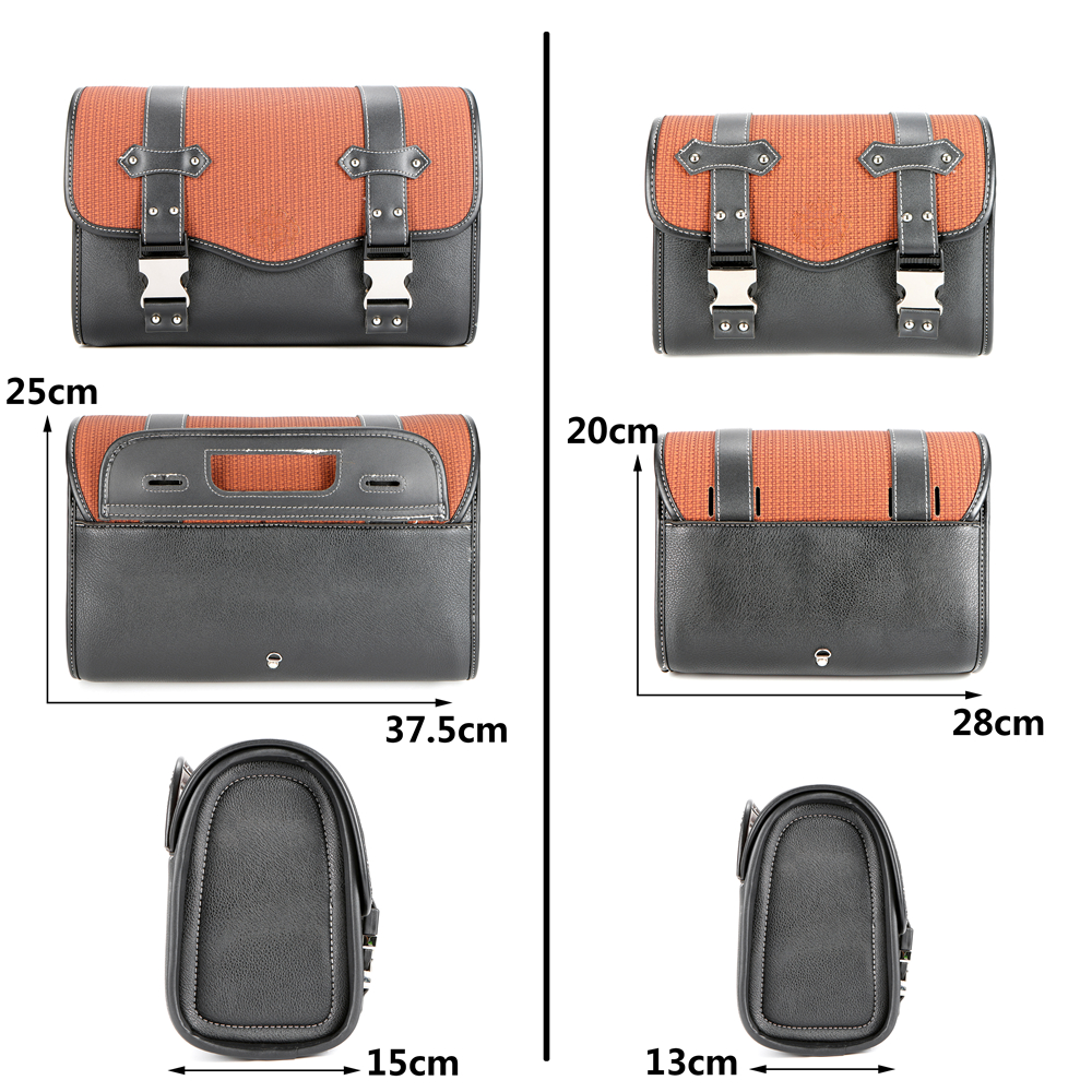 Universal Motorcycle Saddlebags Fork Bag PU Leather Luggage Pouch Side Tool Bag Saddle Bag for for Honda for Bmw for Suzuki