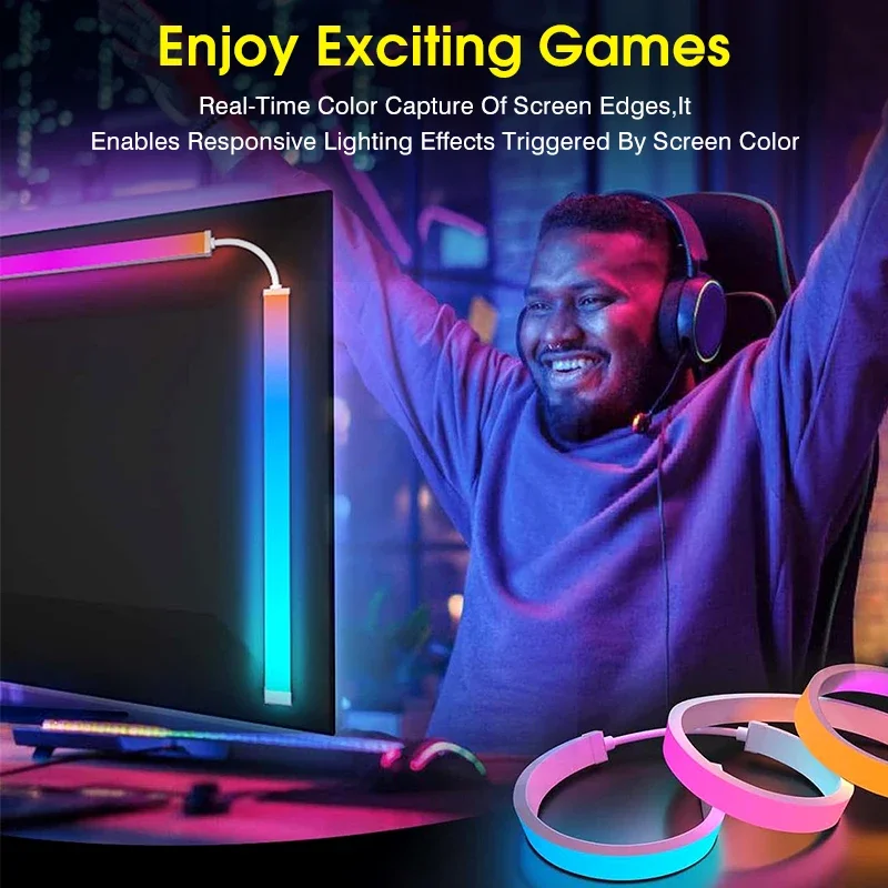 Computer Monitor Screen Ambient Backlight For 24-34 Inch Color Real-Time Sync LED Strip Light Game Atmosphere Decorative Lamp