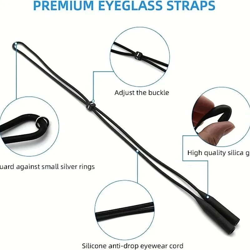 Retenedor de gafas deportivas de moda, gafas de sol de silicona de Color caramelo, correas para gafas para hombres y mujeres, soporte elástico ajustable para gafas