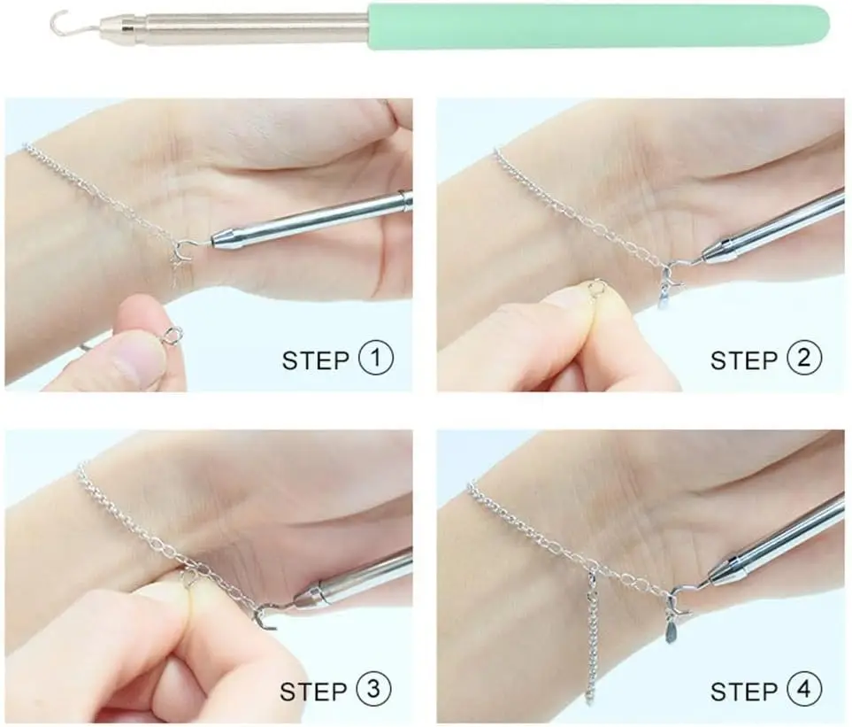 Crochet à outils pour bijoux, Bracelet, collier, attache, Bracelet de montre, fermoir d'aide, aide à l'usure, dispositif de suspension, 1 pièce