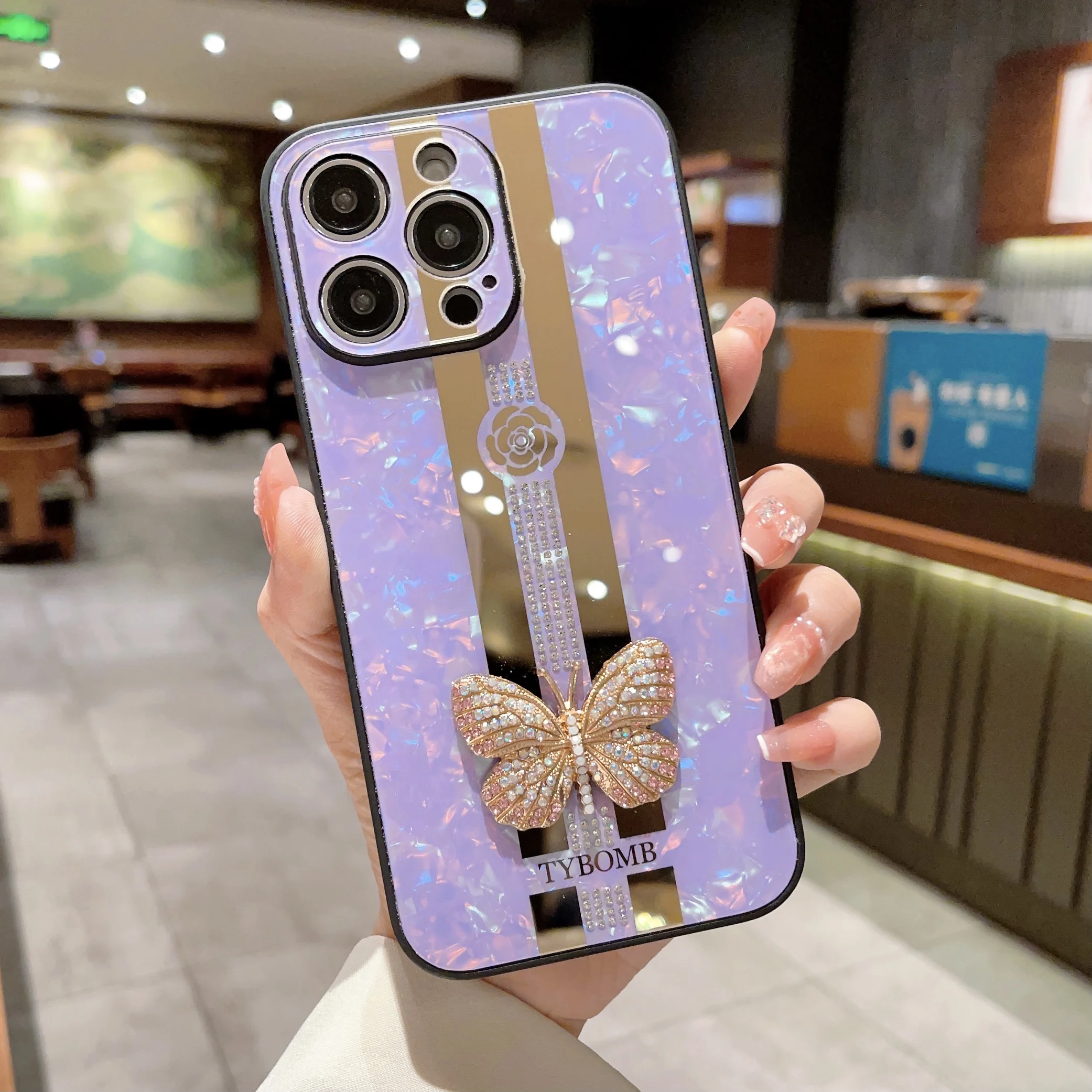Casing Ponsel Bling Mewah Sampul Anak Perempuan 3D Casing Belakang Anti-benturan untuk iPhone 14 Pro Max 11 12 13 14 Pro Plus XS Max XR X 8 7 Plus