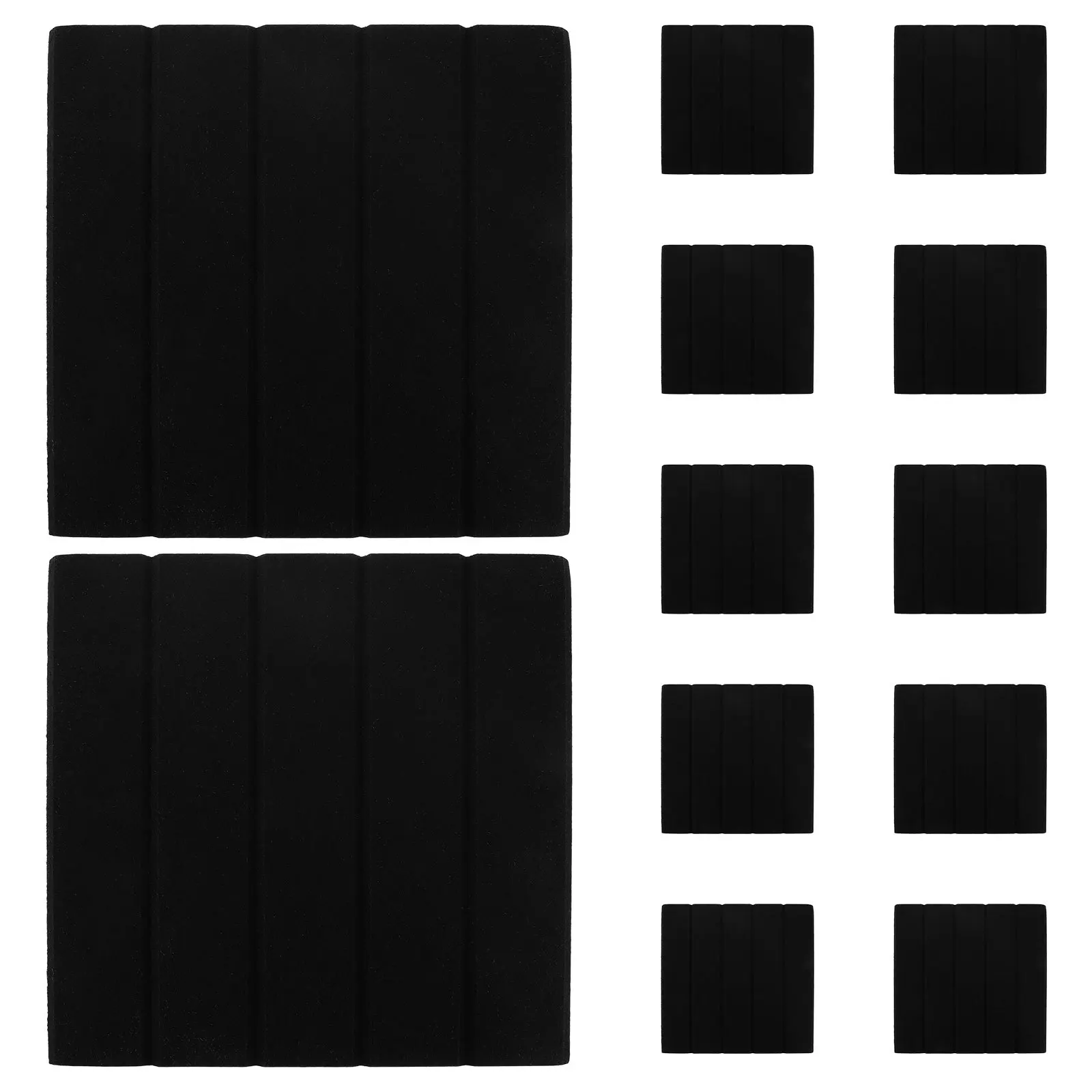 12Pcs Vertical Stripe Acoustic Sound Panels Polyester Wall Noise Cancelling Panels for Recording Studios Home Theaters