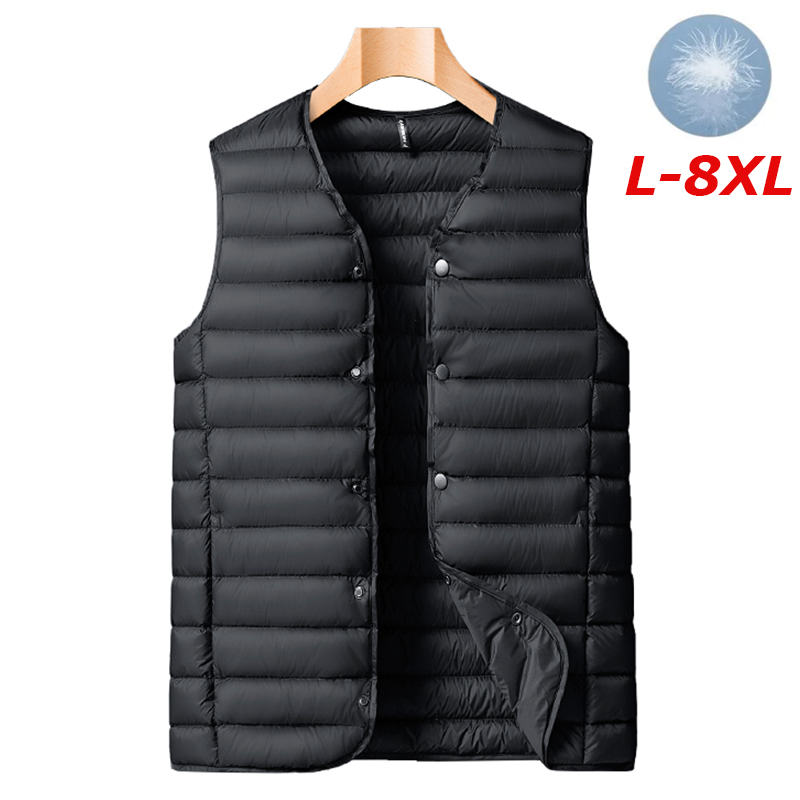 Winter Neue Männer Warme Dicke Daunen Weste Männer Winddicht Wasserdichte Ultraleicht Puffer Weste Hohe Qualität Casual Marke Weste Männlichen 8XL