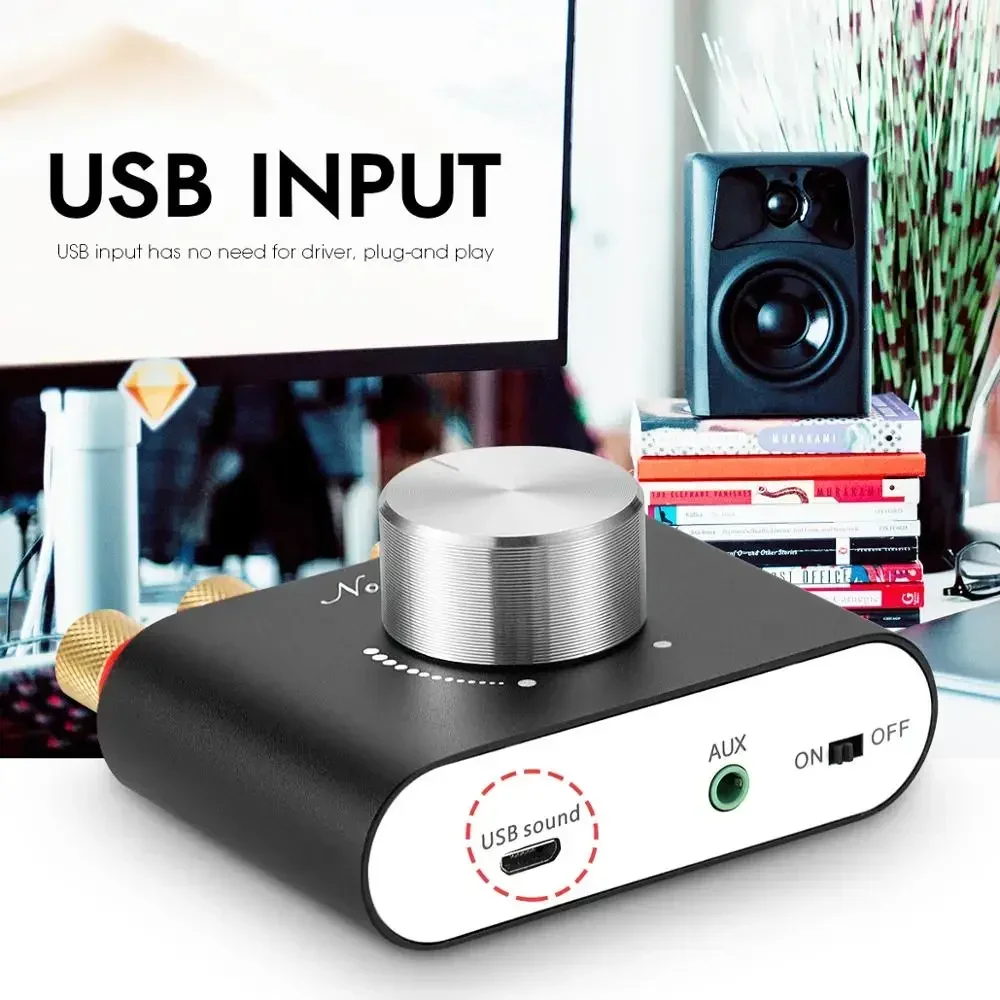 Douk Audio HiFi Bluetooth 5.0 Leistungsverstärker Mini TPA3116 Digital Class D Schreibtisch Stereo Audio Amp für Zuhause Auto 50W + 50W