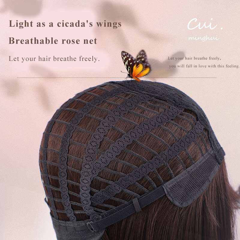 ALXNAN 合成ショートストレートボブウィッグ前髪付きナチュラルブラックウィッグ女性のための日常コスプレパーティー耐熱偽毛