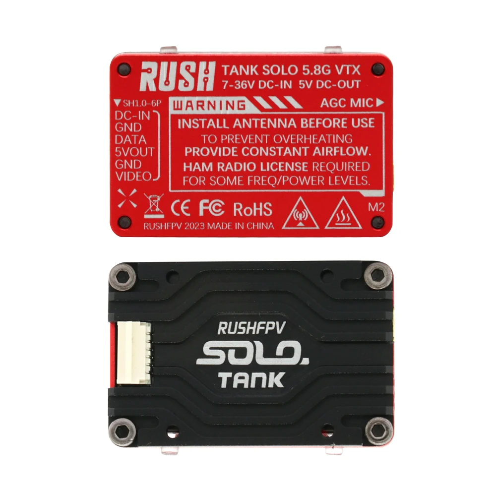 RUSH Solo Tank 5,8G VTX Video Sender CNC shell 1,6 W High Power Integrierte Mikrofon Wärmeableitung Struktur für RC FPV