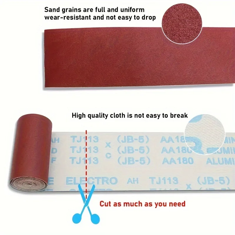 Grinding belt for woodworking and metal polishing Sander tool grinding and polishing sandpaper emery roll 60-800 mesh