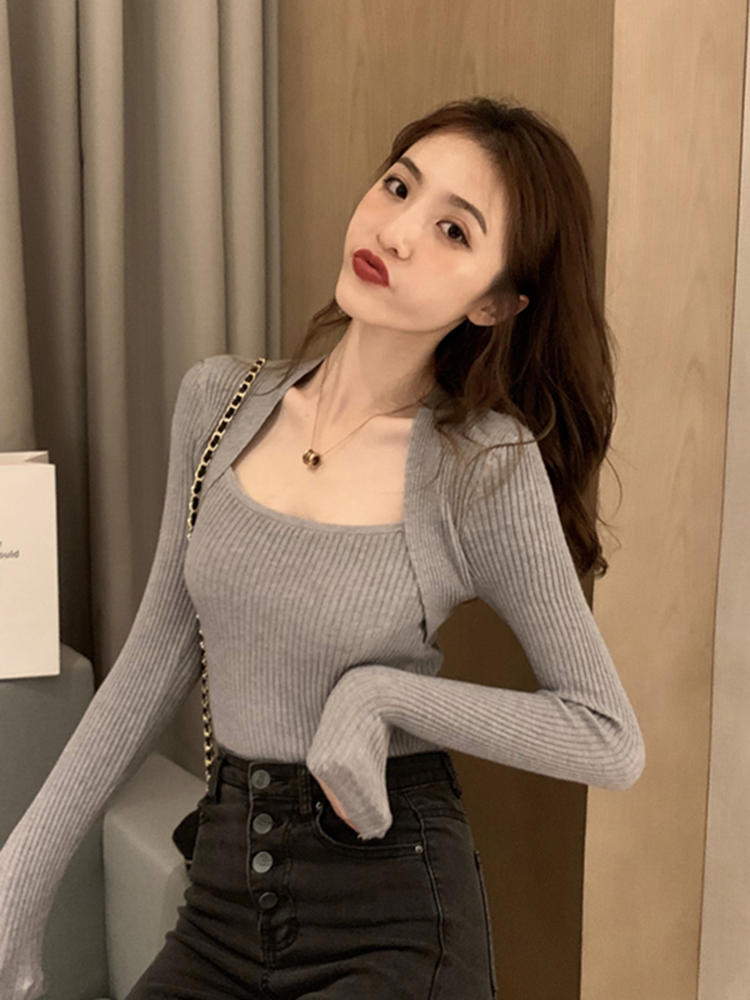 Frauen Langarm Pullover Pullover Grundlegende Elastische Gestrickte Jumper Solide Herbst Winter Mode Top Weibliche Strickwaren