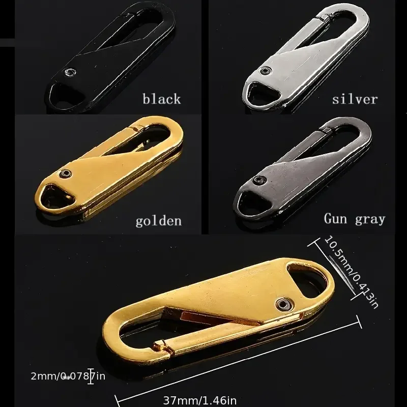 5 Stuks Rits Pull Vervanging Rits Reparatie Kit Rits Slider Pull Tab Universele Rits Fixeermiddel Metalen Rits Hoofd