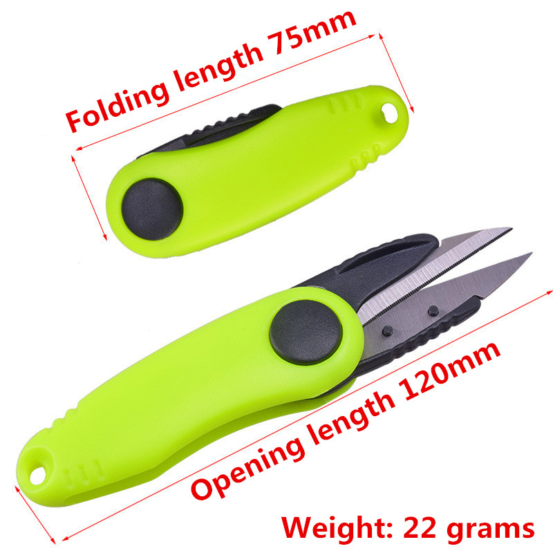 Cortadora de hilo de pescar plegable portátil, tijeras de pesca, cortadores de hilo, tijeras de pesca de acero inoxidable, aparejos de pesca