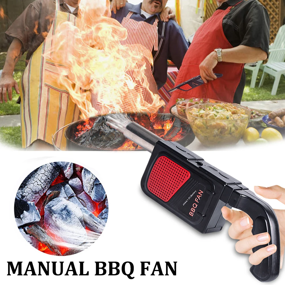 Elektryczny wentylator do grilla dmuchawa powietrza na zewnątrz Camping grill piknik przenośny ręczny wentylator Grill akcesoria do gotowania