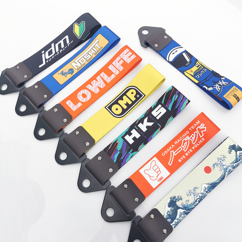 NEW JDM Culture Car Color Pendant Tow Strap Belt Tow Rope Ribbon Auto Accessories Trailer Ropes Bumper Towing Strap FOR NOS HKS