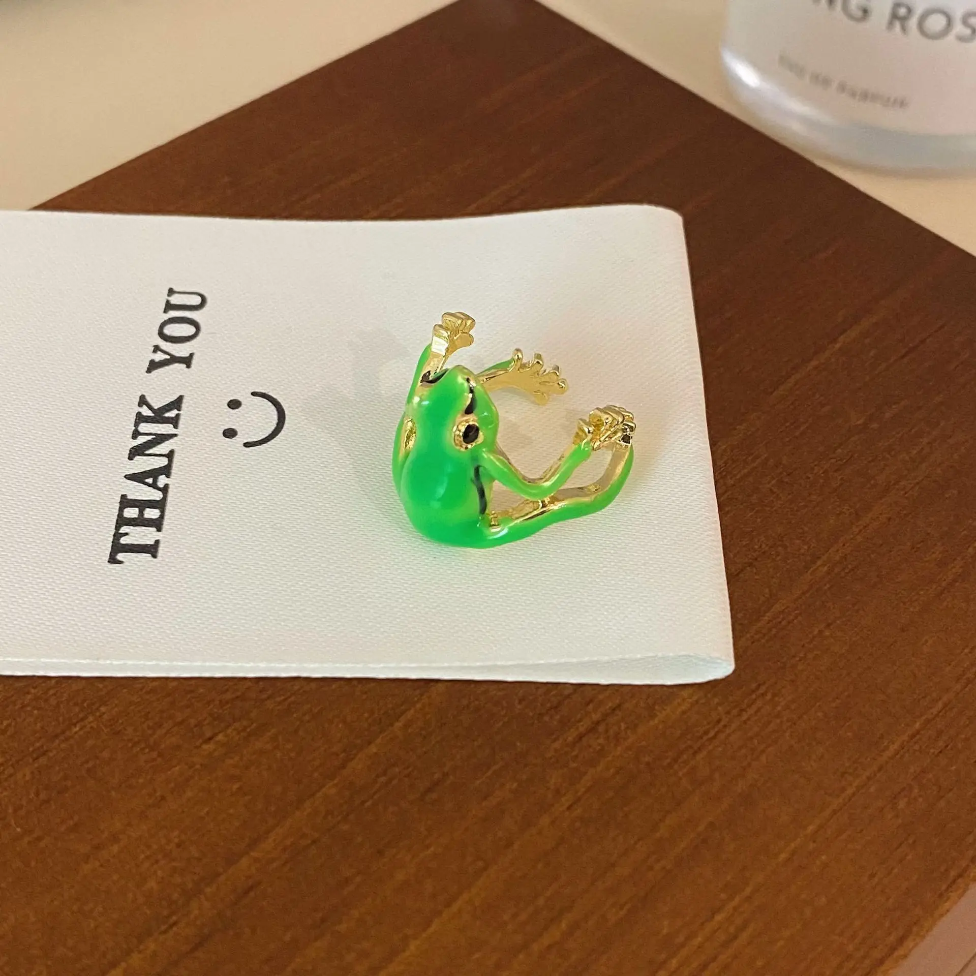 Anello rana albero, anello rana verde eccentrico, design di nicchia, anello rana blu, apertura ad anello regolabile