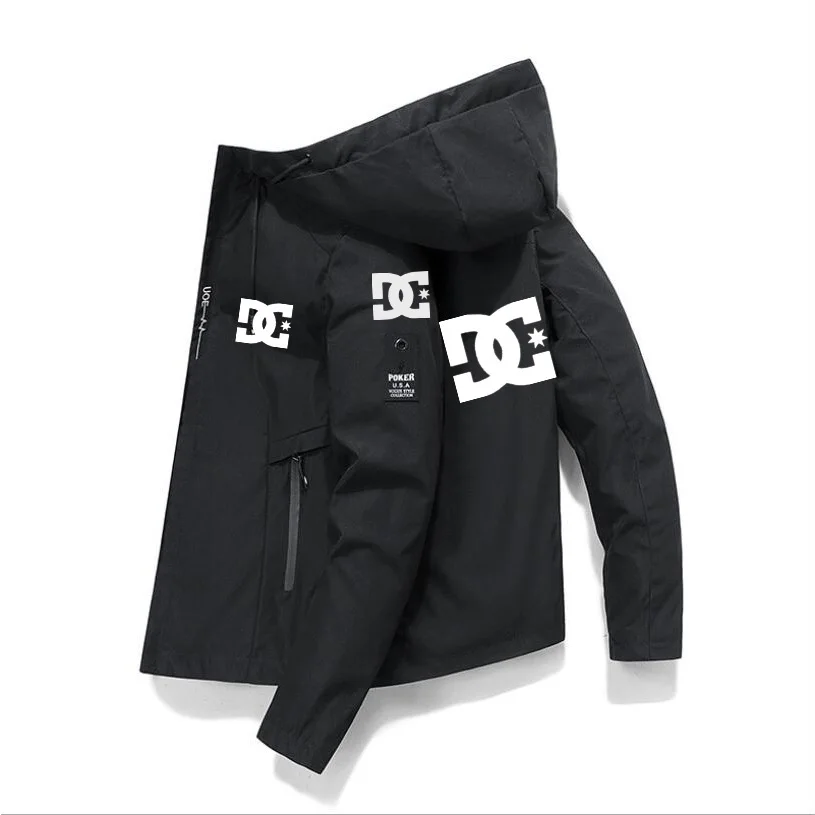 Primavera y verano 2024 DC hombres al aire libre pesca impermeable chaqueta suelta sudadera con capucha suéter rompevientos ropa deportiva abrigo