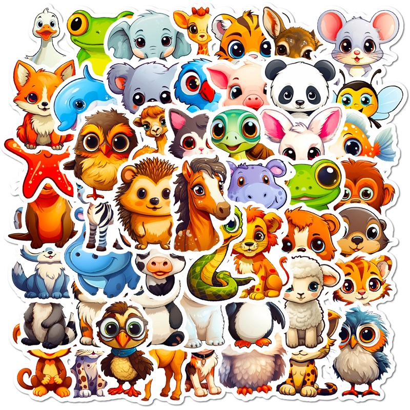 10/30/50 Uds lindo ojo grande Animal PVC pegatina estética Color decoración Scrapbooking cuaderno de bocetos papelería coreana suministros escolares