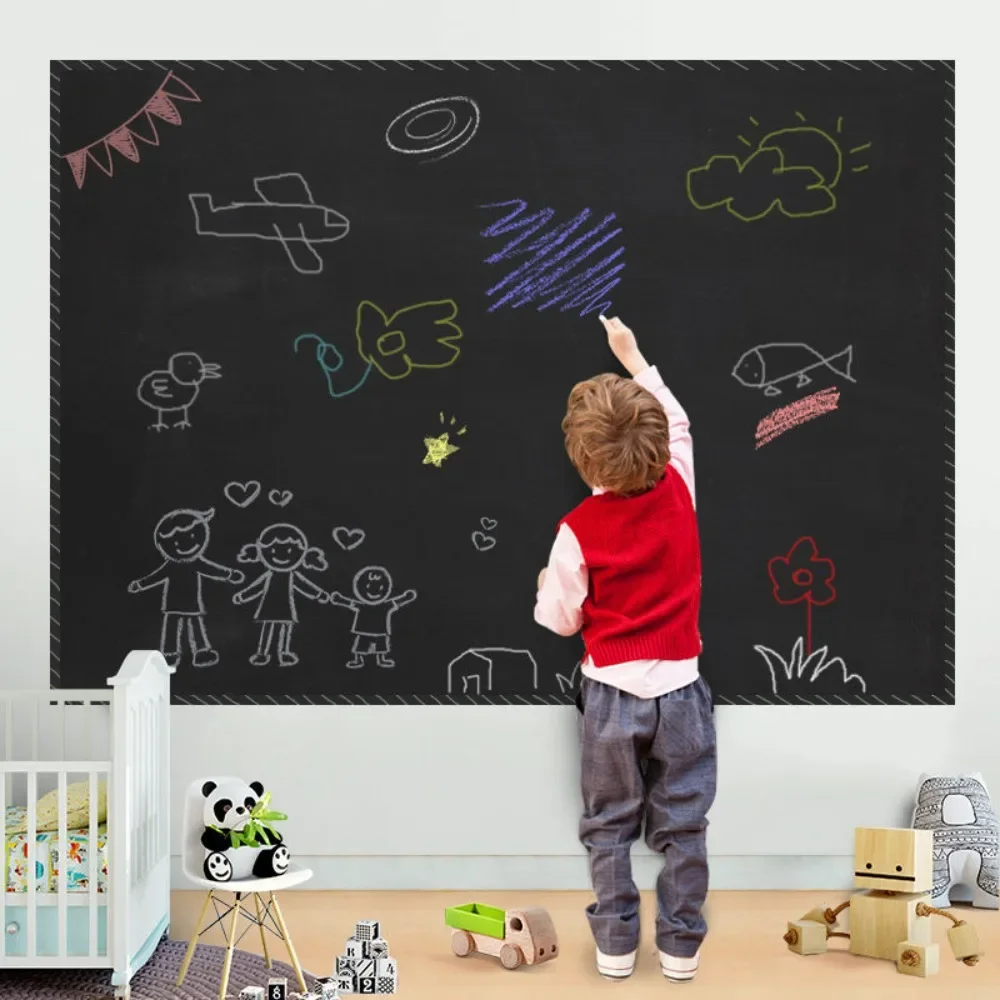 Children's Self-adhesive Blackboard Wall Sticker Removable Wallpaper Message Board Teaching Graffiti Drawing Blackboard Sticker