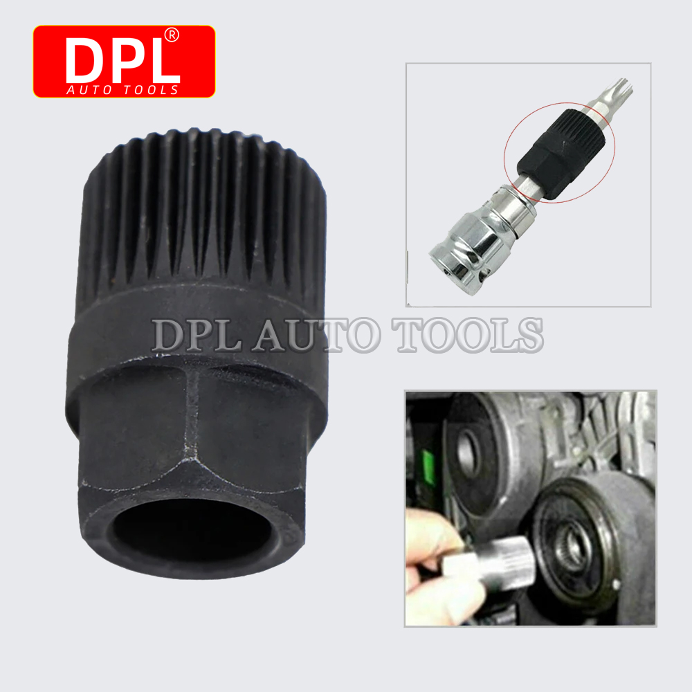 เครื่องกําเนิดไฟฟ้ากระแสสลับคลัทช์ฟรีล้อรอกเครื่องมือกําจัด 33 ฟัน V เข็มขัด Remover สีดํารถอุปกรณ์เสริมเครื่องกําเนิดไฟฟ้ากระแสสลับคลัทช์ Fre