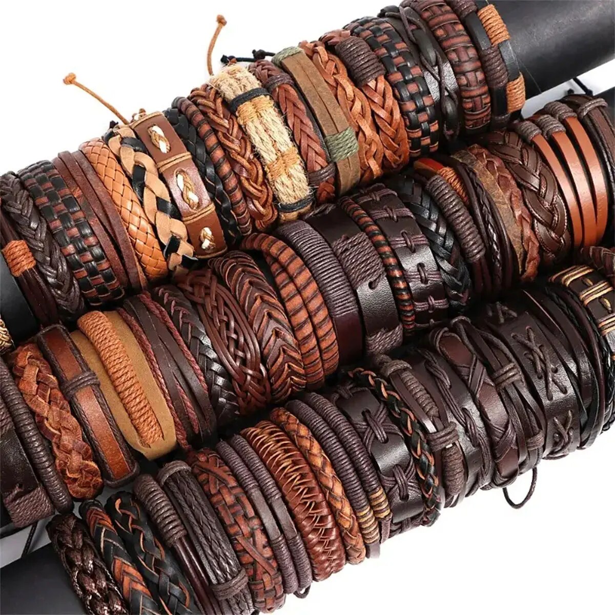 10 correas, cuerda, pulsera de cuero de estilo aleatorio para hombres y mujeres, regalo festivo clásico para mujeres (incluido pero no limitado a la imagen)