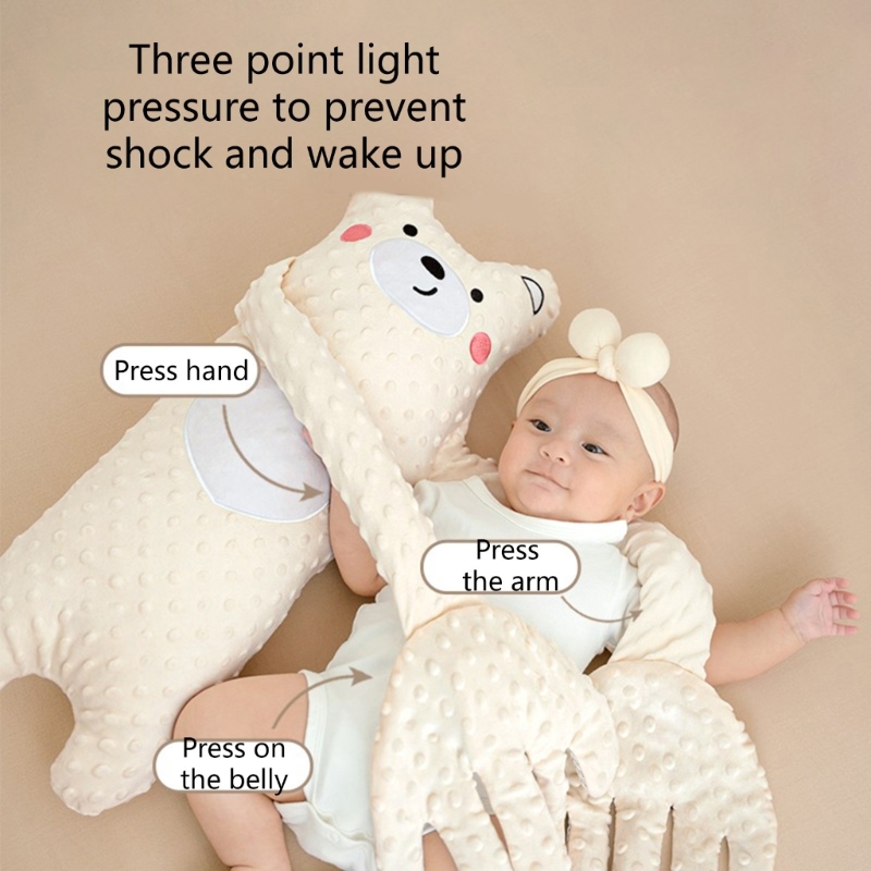 Ayuda para dormir de bebé de dibujos animados, almohada de mano relajante, pacificar la mano de la muñeca con control remoto sin música para recién nacidos, comodidad para dormir