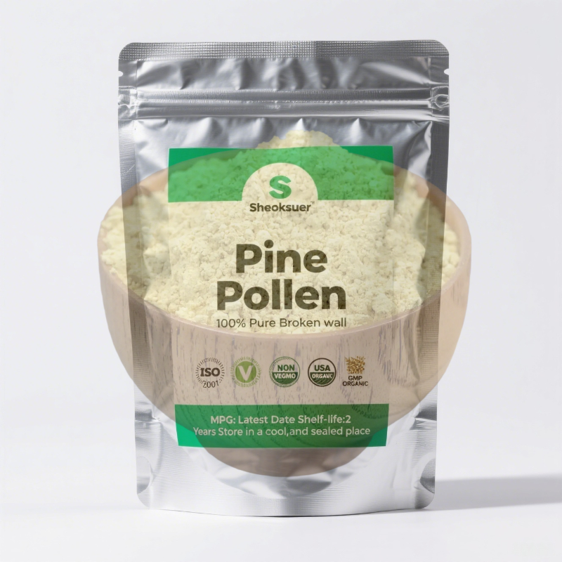 Customized Natural Pine Pollen Powder,Broken Wall Pine Polen Double Deck Plastic Bag for Global Distributors