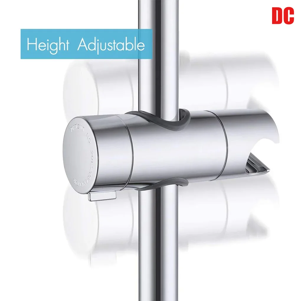 Soporte de cabezal de ducha ajustable, soporte Universal de 22mm- 25mm, abrazadera deslizante de riel de ducha de mano cromada ABS