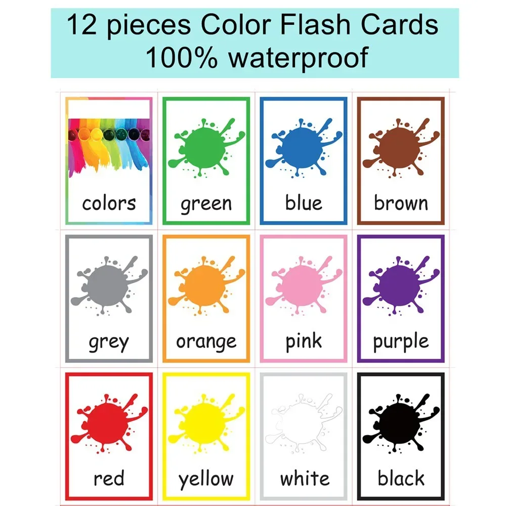 12 Chiếc Trẻ Em Montessori Đồ Chơi Học Tiếng Anh Thẻ Từ Màu Sắc Đèn Flash Thẻ Trẻ Em Màu Nhận Thức Nhớ Giáo Dục Đồ Chơi