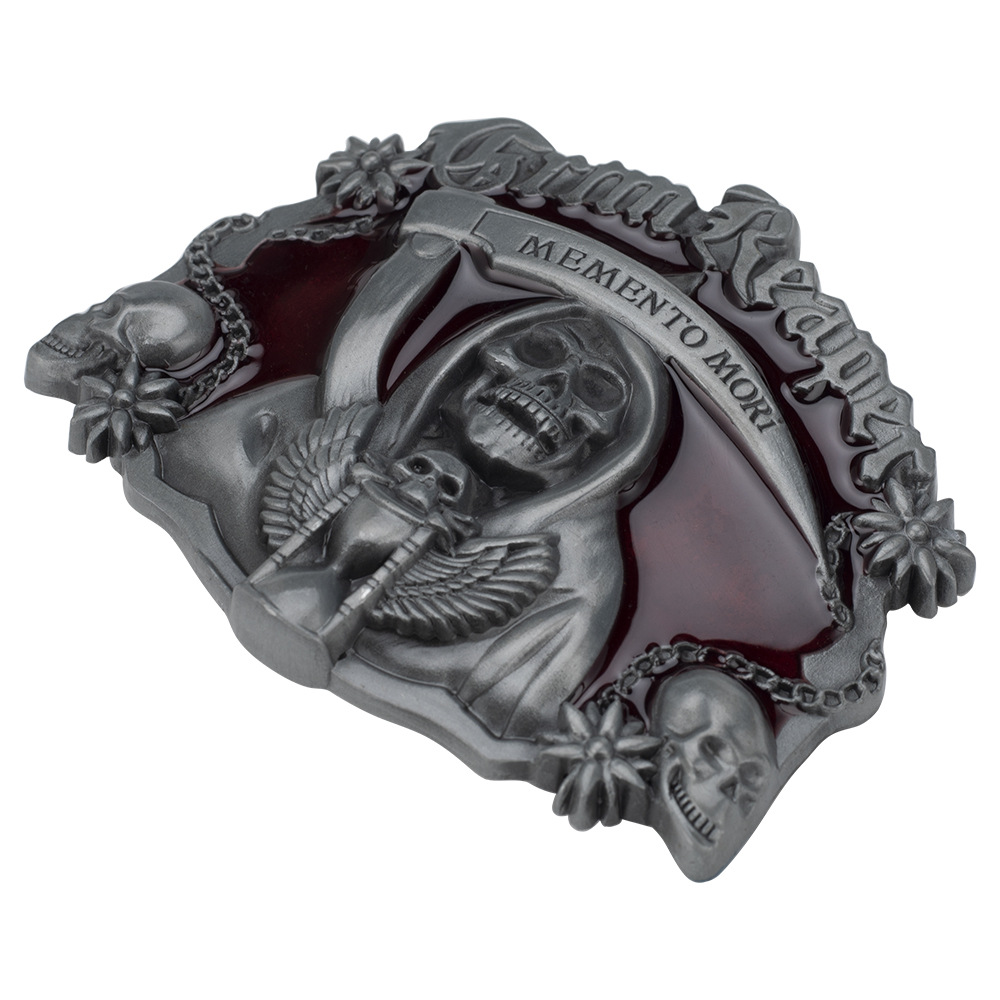 Grim Reaper Gürtel Schnalle Gespenst Skelett Punk