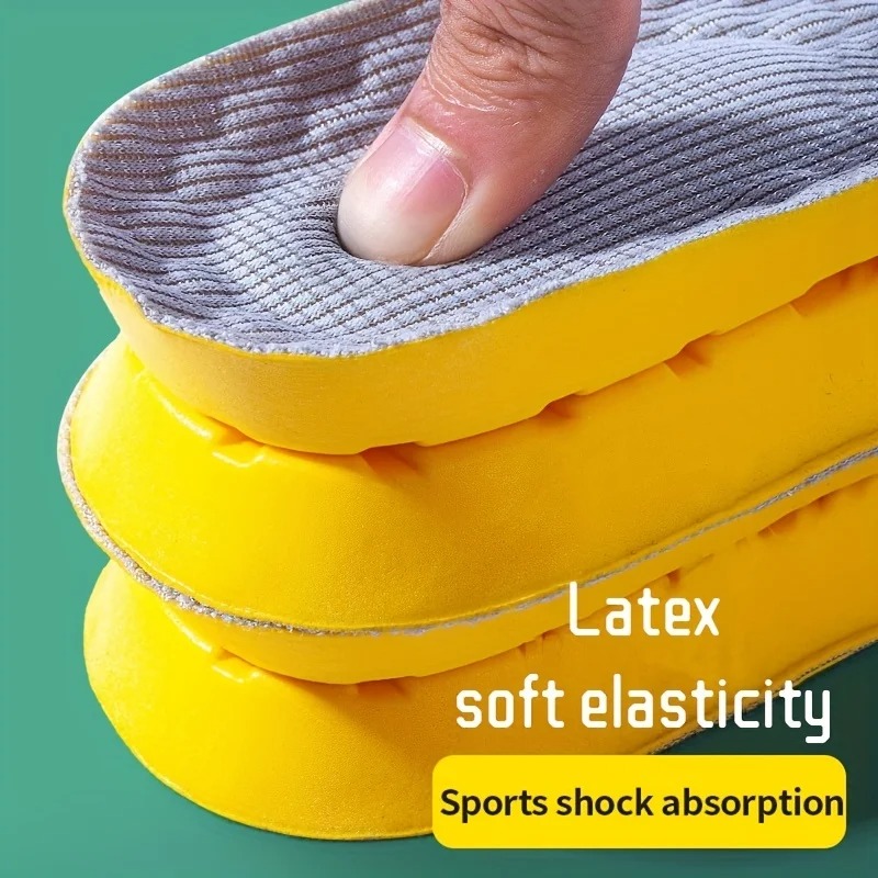 4Pcs Soft Latex Memory Foam Insoles Women Men Sport Running Foot Support Shoe Pad Breathable Orthopedic Feet Care Insert Cushion