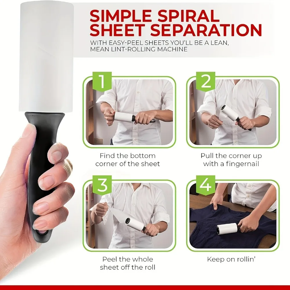 120/300sheets Disposable Tear Sticky Roller Multi-purpose Pet Cat Dog Hair Remover Household Dust Removal Brush Cleaning Tools