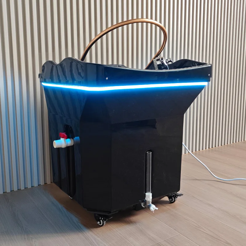 Tanque de agua de 60 litros, muebles de salón, cama de champú, silla, equipo cómodo, champú japonés, SPA con LED