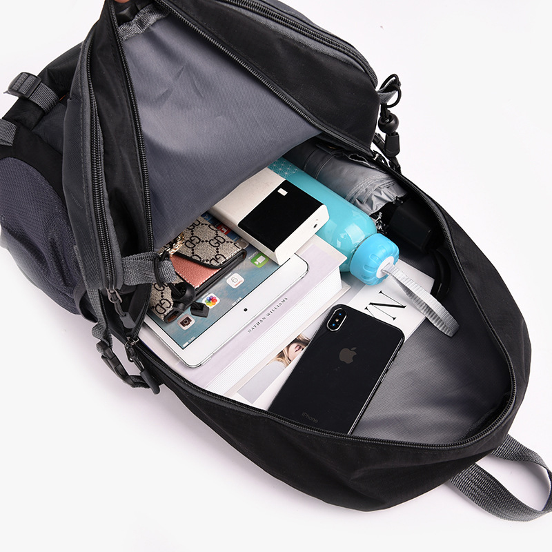 Mochila escolar negra, mochila para estudiantes de gran capacidad, bolsas de almacenamiento de viaje, protección para ordenador, mochila de ocio, bolsas de montañismo, nuevo