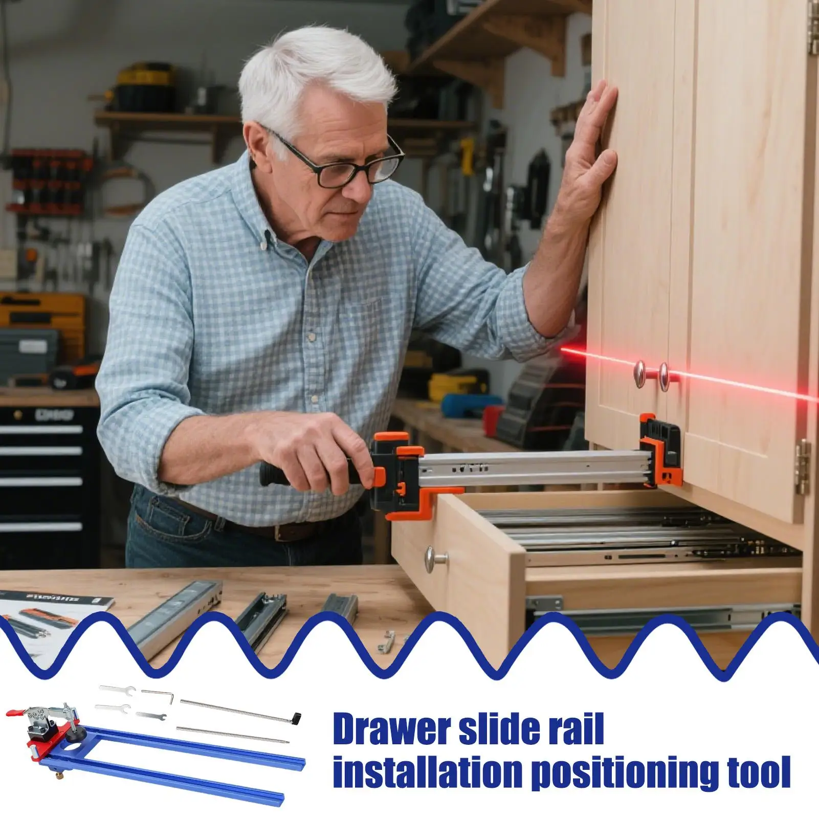 Drawer Slide Installation Jig Cabinet Slides Mounting Locator Jig Accurate Guide For Home Workshop Office Table Bathroom